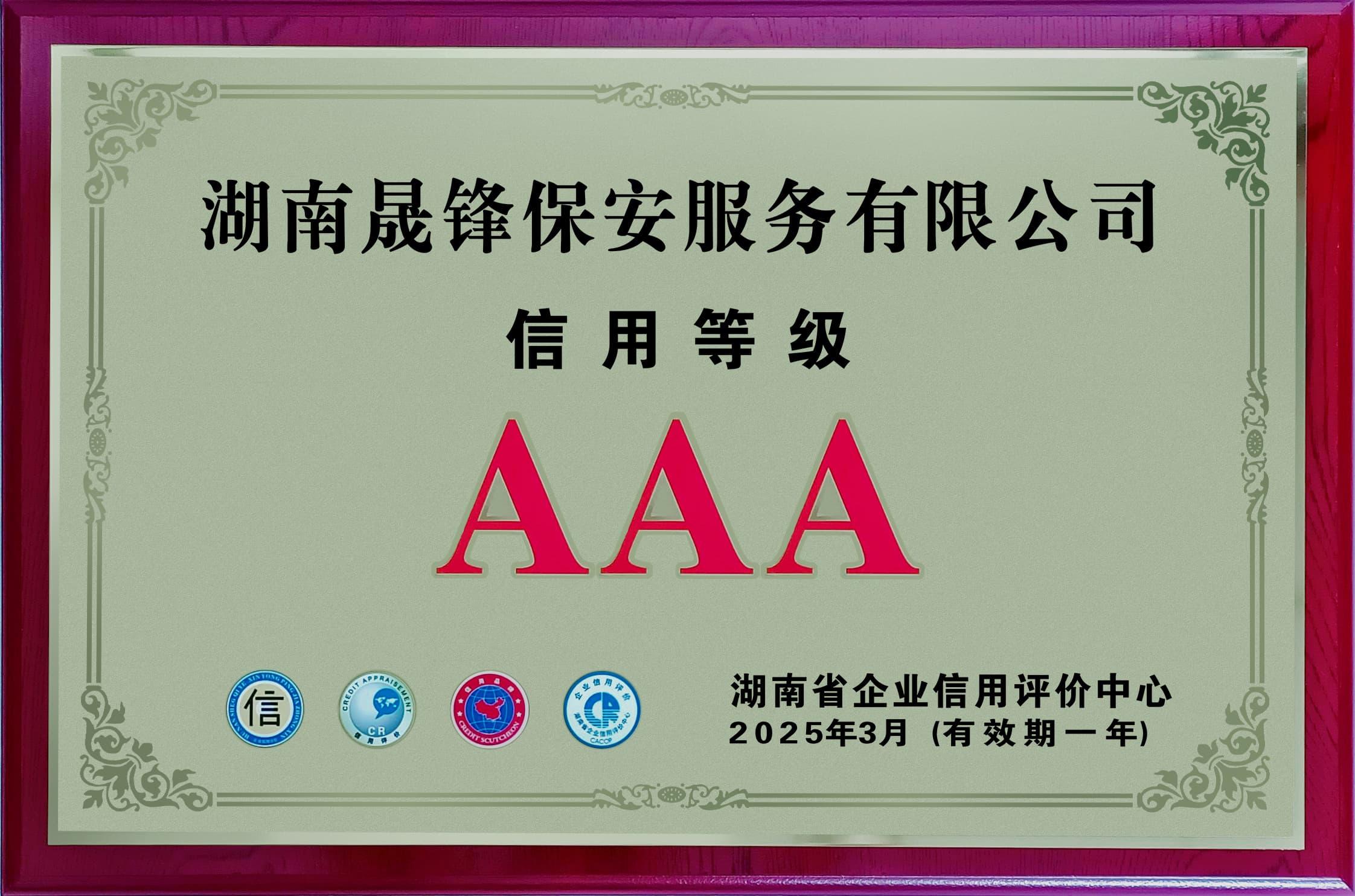 2025年信用AAA